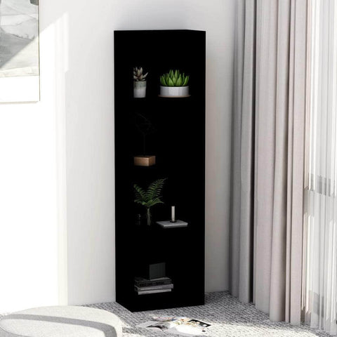 4-Tier Book Cabinet Black Chipboard