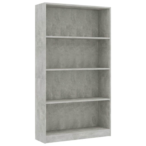 4-Tier Book Cabinet Concrete Grey, Chipboard