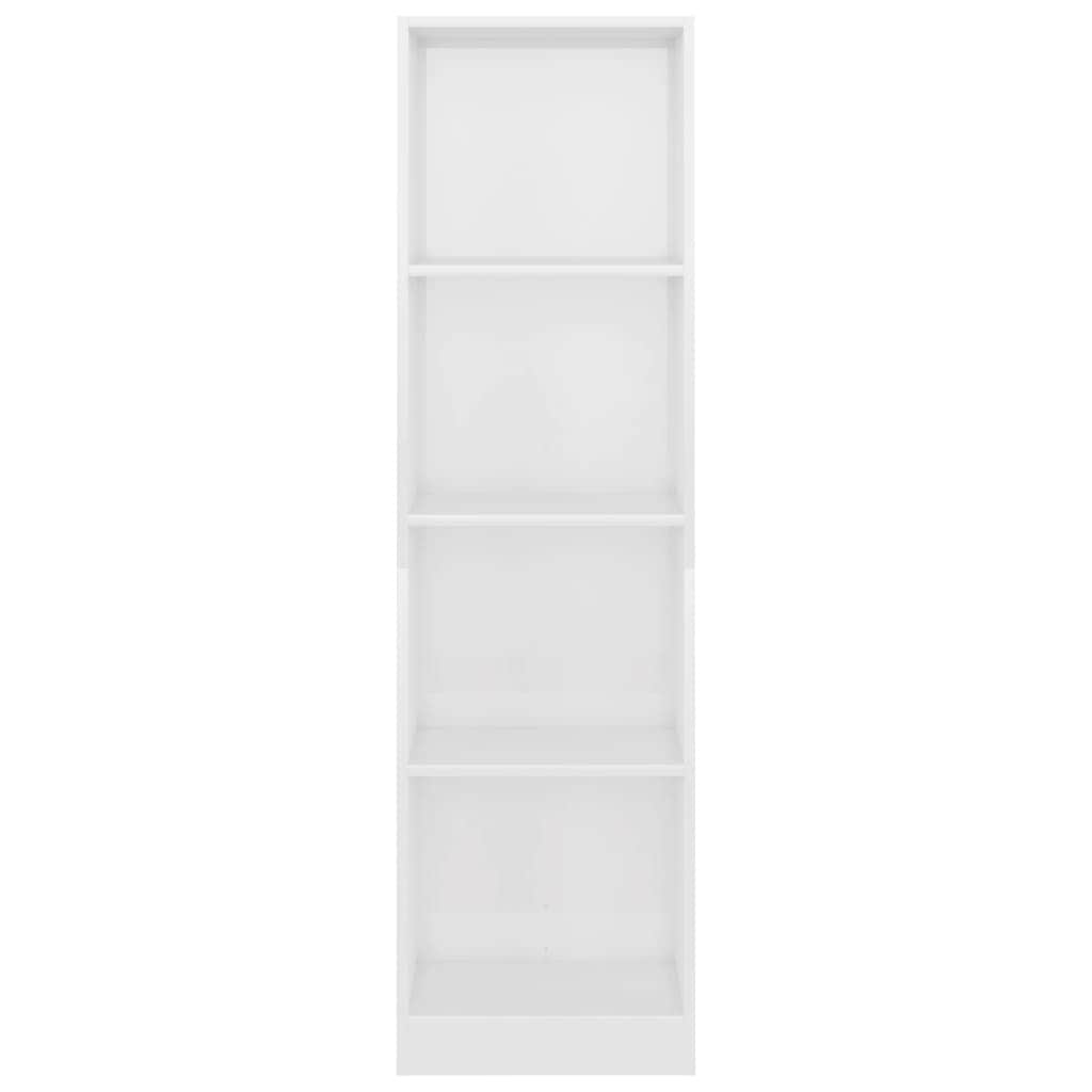 4-Tier Book Cabinet High Gloss White  Chipboard