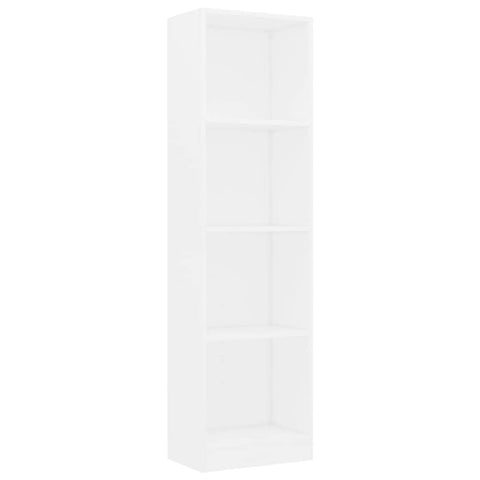 4-Tier Book Cabinet White Chipboard