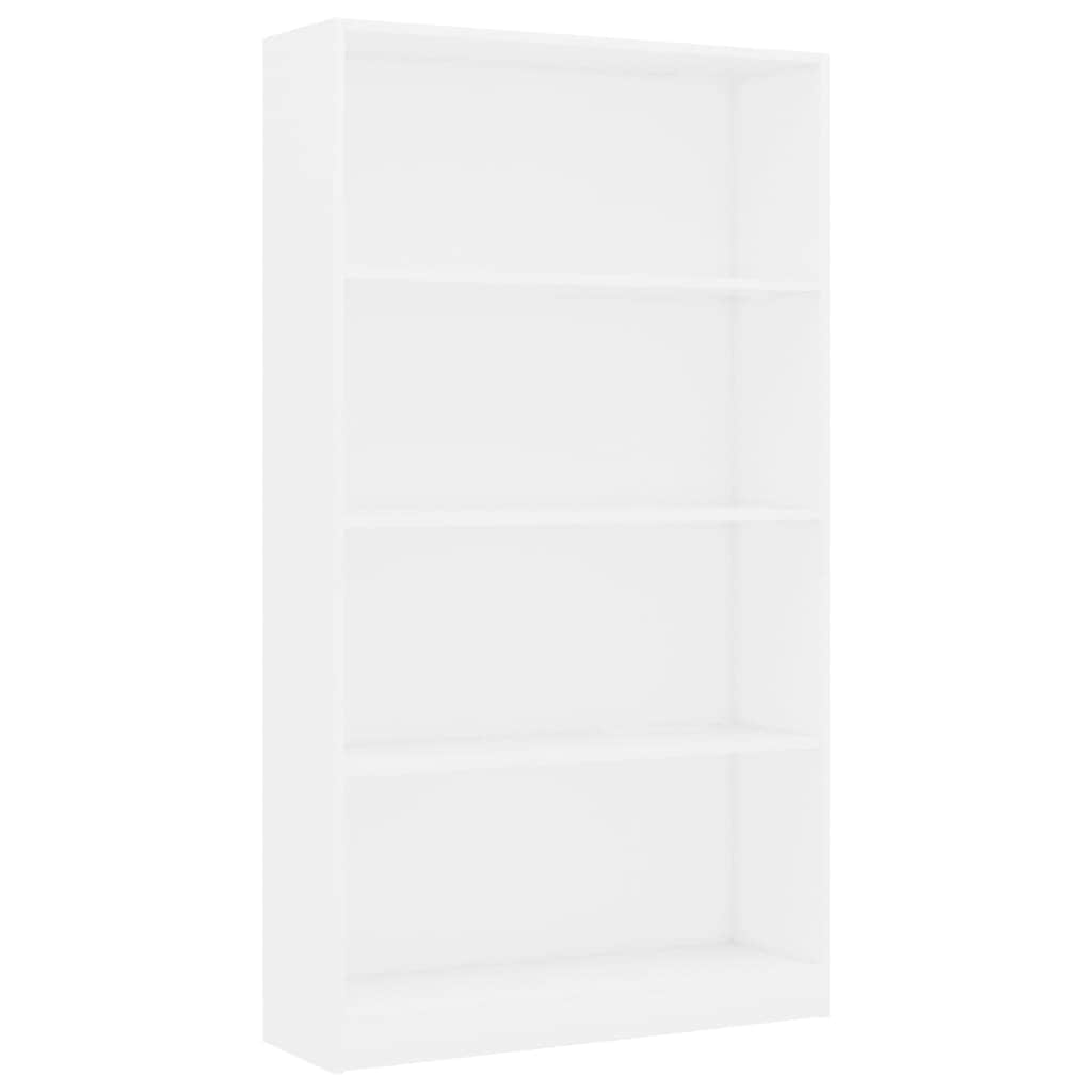 4-Tier Book Cabinet White, Chipboard