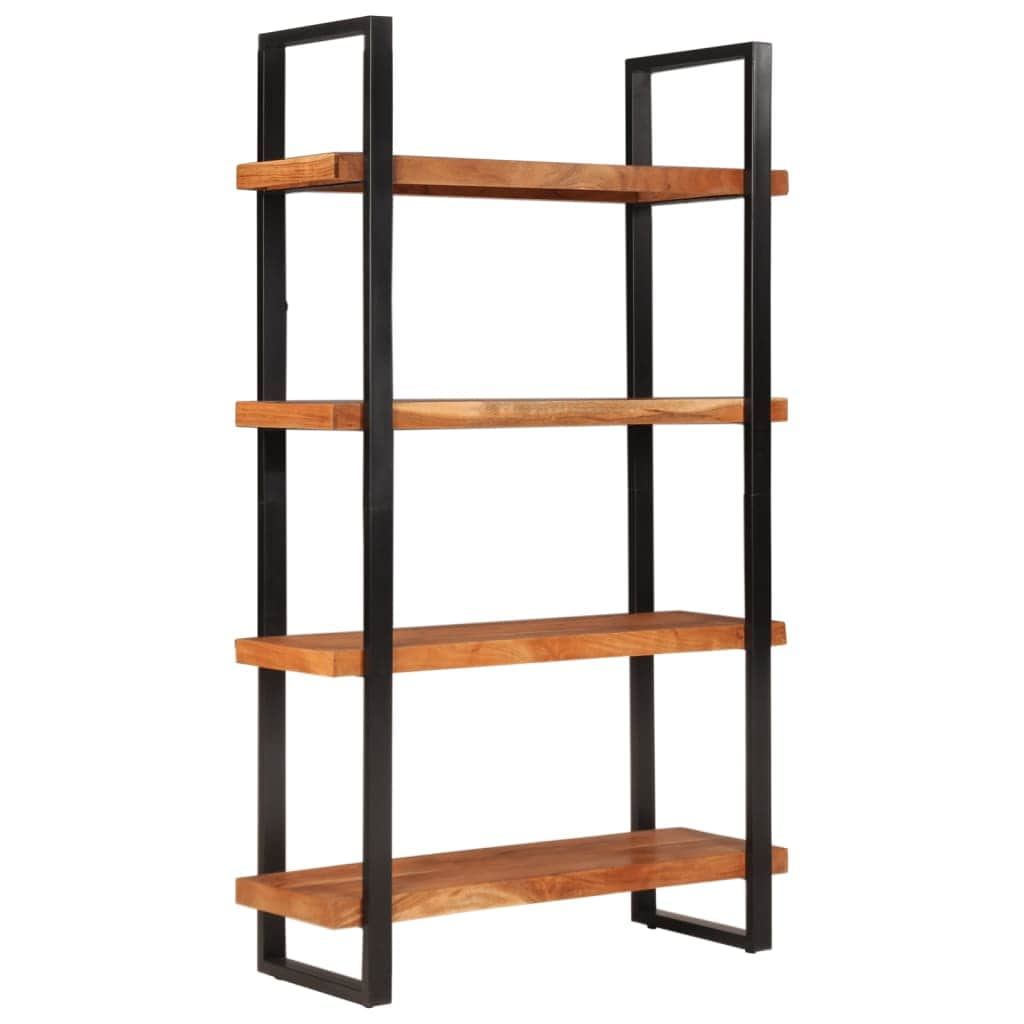 4-Tier Bookcase made of Solid Wood Acacia and Iron