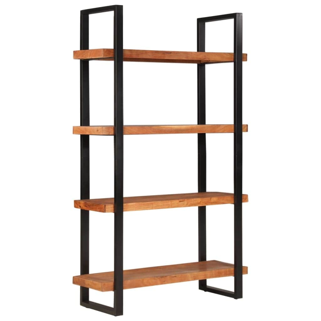 4-Tier Bookcase made of Solid Wood Acacia and Iron