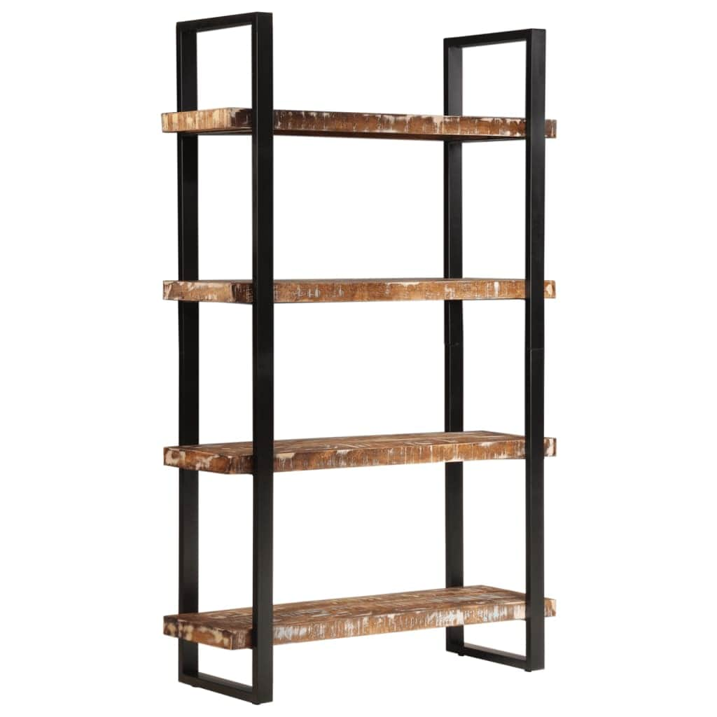 4-Tier Bookcase made of Solid Wood Acacia and Iron