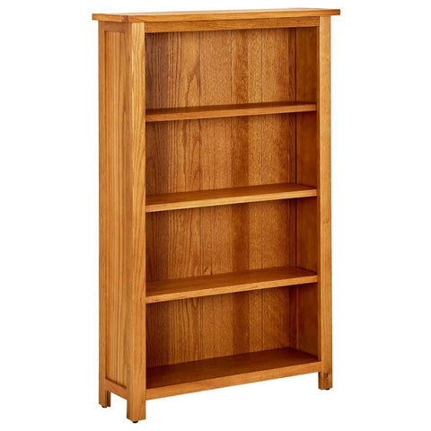 4-Tier Bookcase Solid Oak Wood