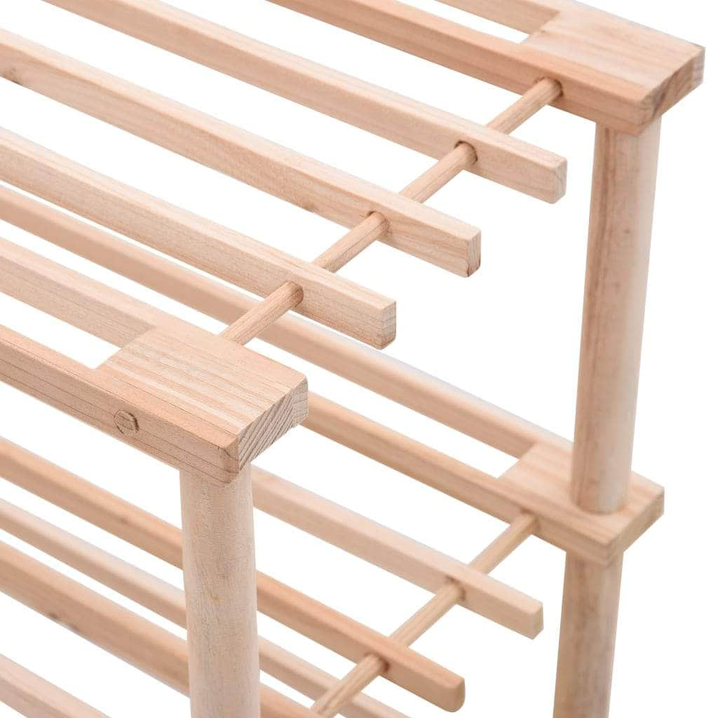 4-Tier Shoe Rack Solid Wood