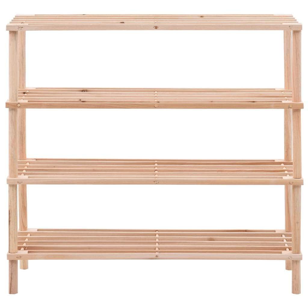 4-Tier Shoe Rack Solid Wood