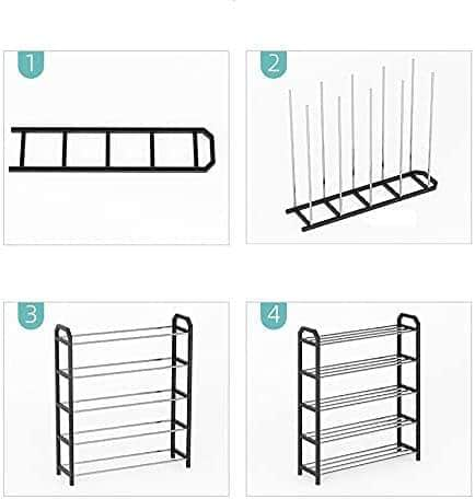 4 Tier Shoe Rack Storage Organiser (Black)