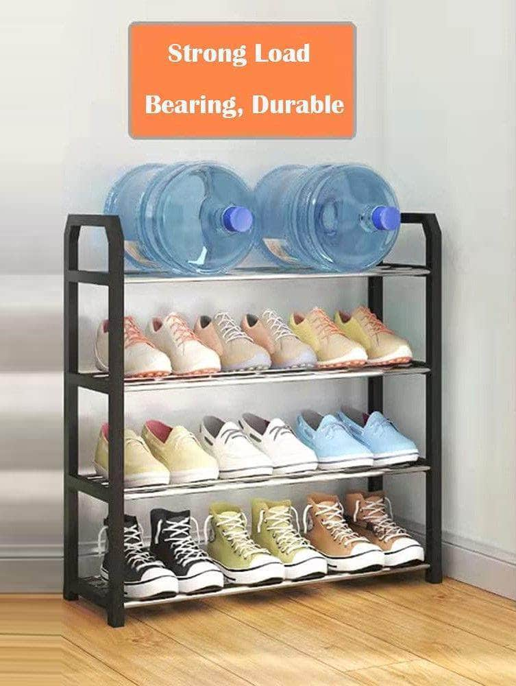 4 Tier Shoe Rack Storage Organiser (Black)