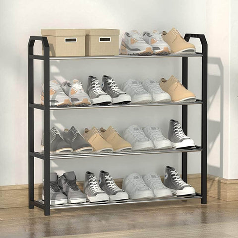 4 Tier Shoe Rack Storage Organiser (Black)