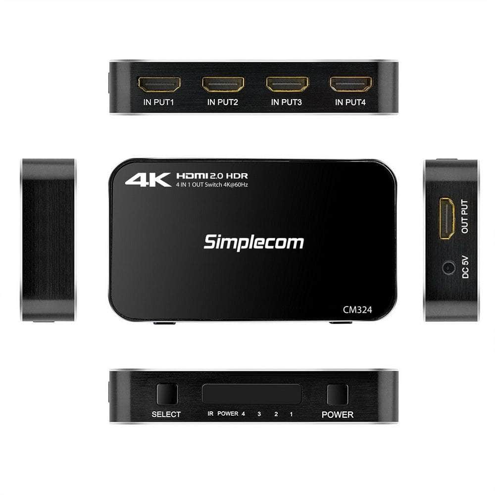 4 Way Hdmi 2.0 Switch With Remote 4 In 1 Out Splitter Hdcp 2.2 4K