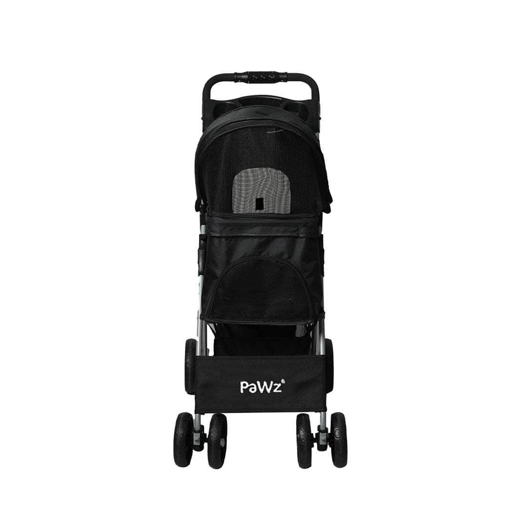 4 Wheels Pet Stroller Dog Cat Cage Black