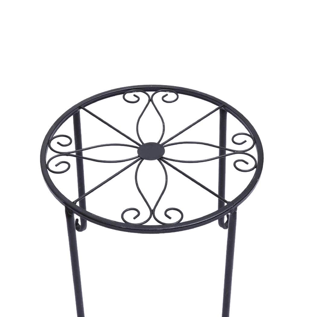 4 x Metal Plant Stand Outdoor Black