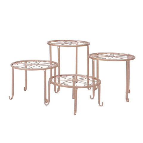 4 x Metal Plant Stand Outdoor Rose Gold