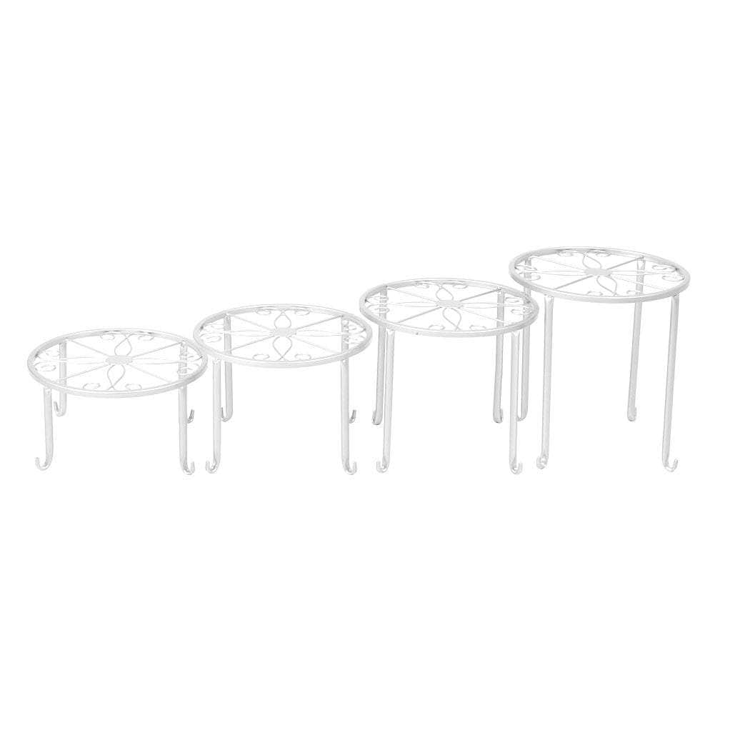 4 x Metal Plant Stand Outdoor White