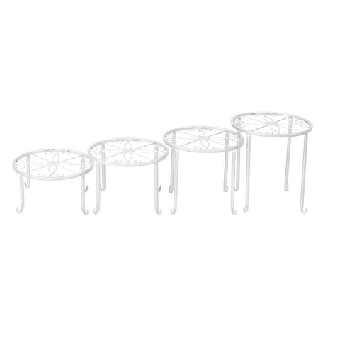 4 x Metal Plant Stand Outdoor White