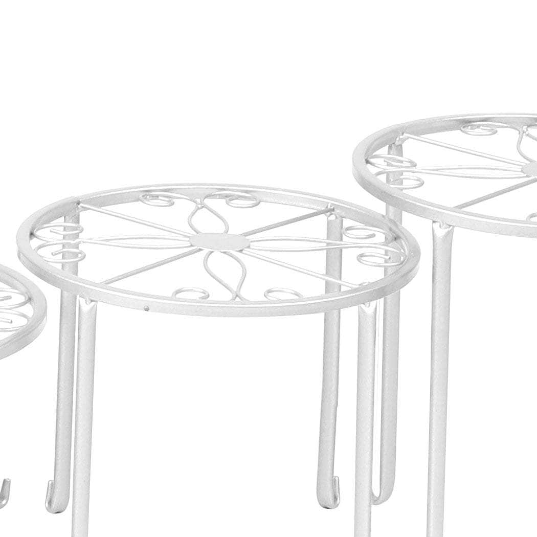 4 x Metal Plant Stand Outdoor White