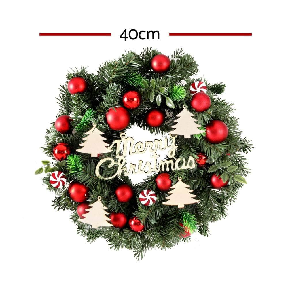 40cm Christmas Wreath with Baubles and Ornaments