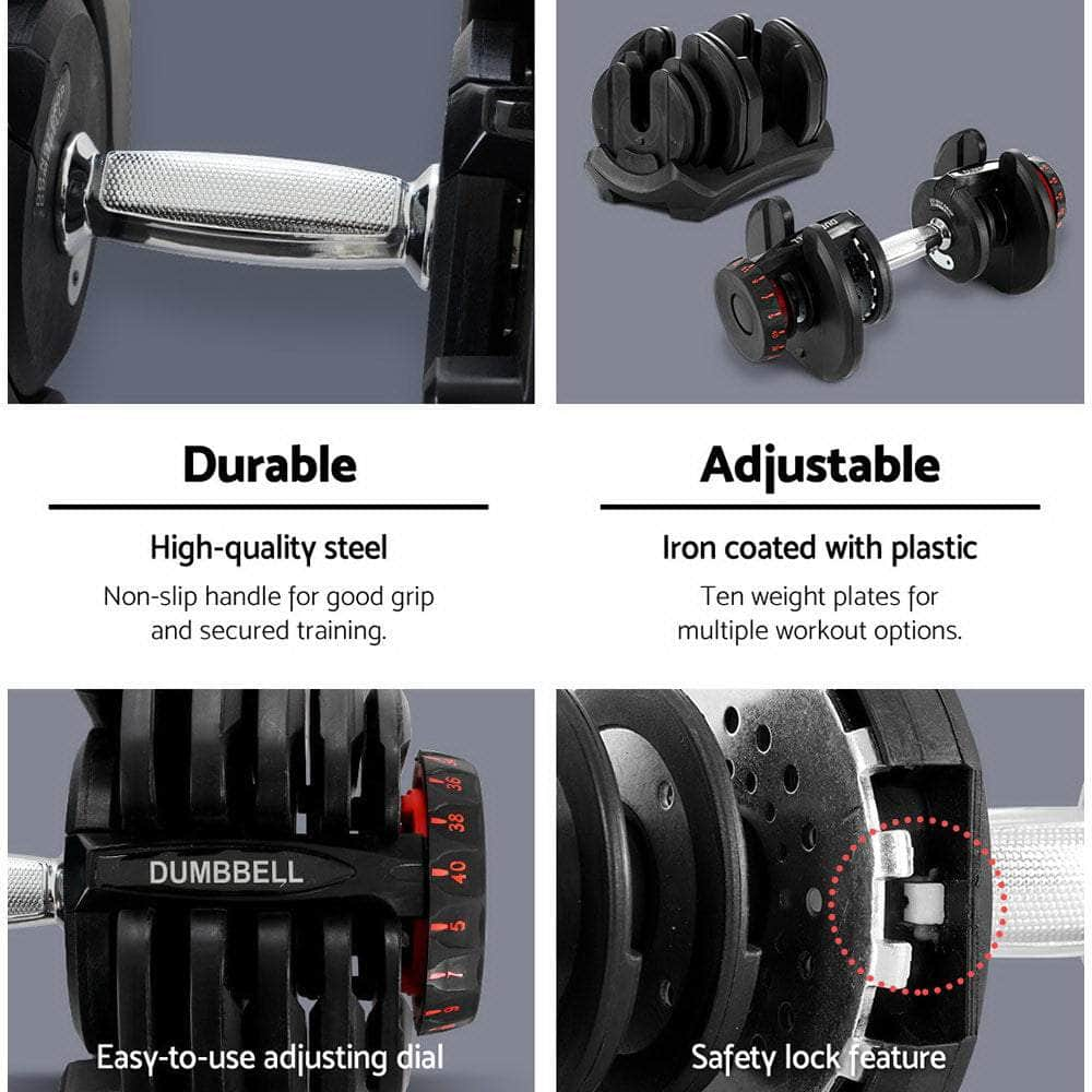 40KG Adjustable Dumbbells Set