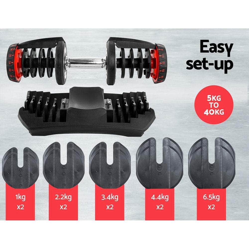 40KG Adjustable Dumbbells Set