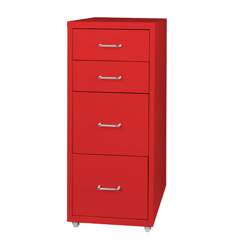 4 Drawer Office Drawers Cabinet Red