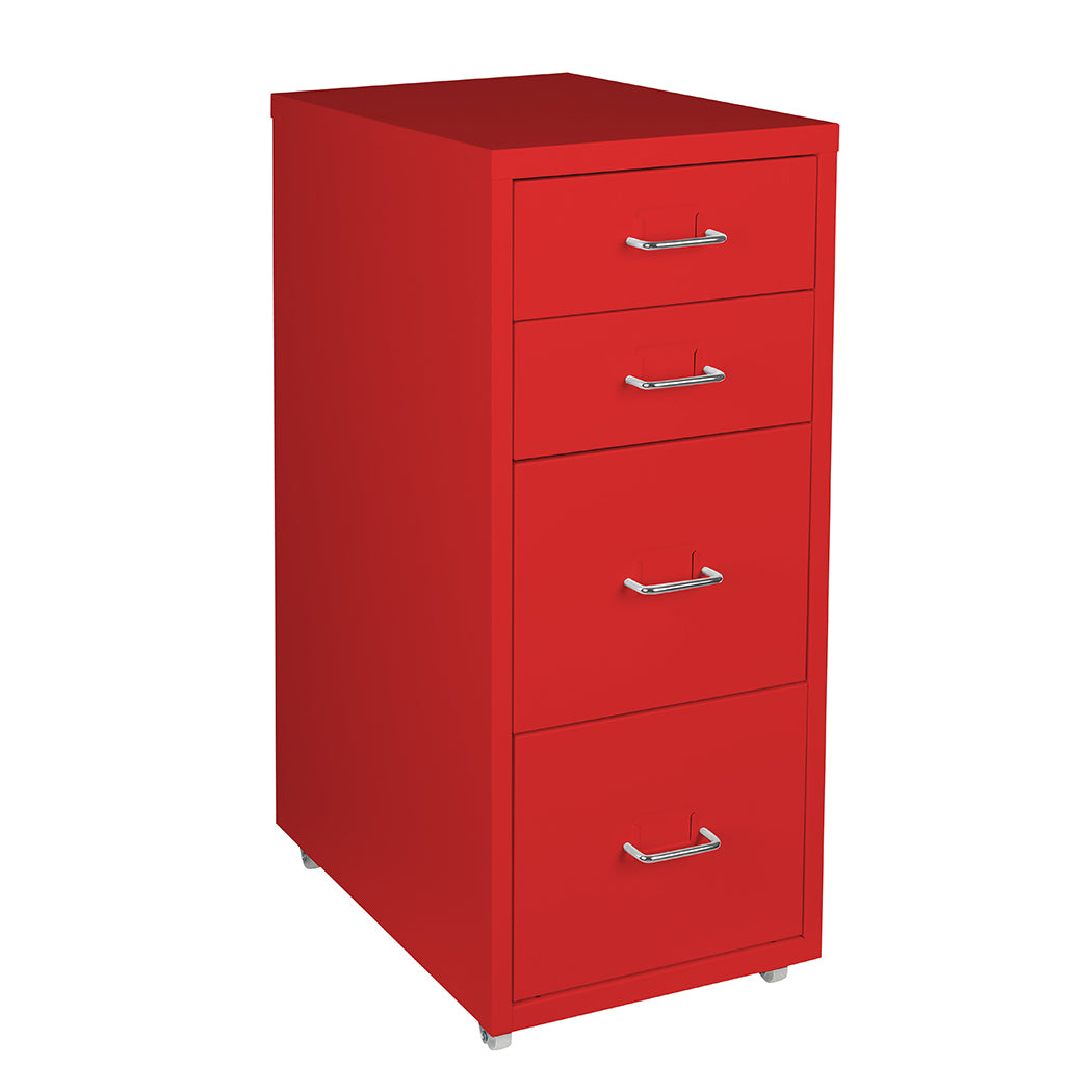 4 Drawer Office Drawers Cabinet Red