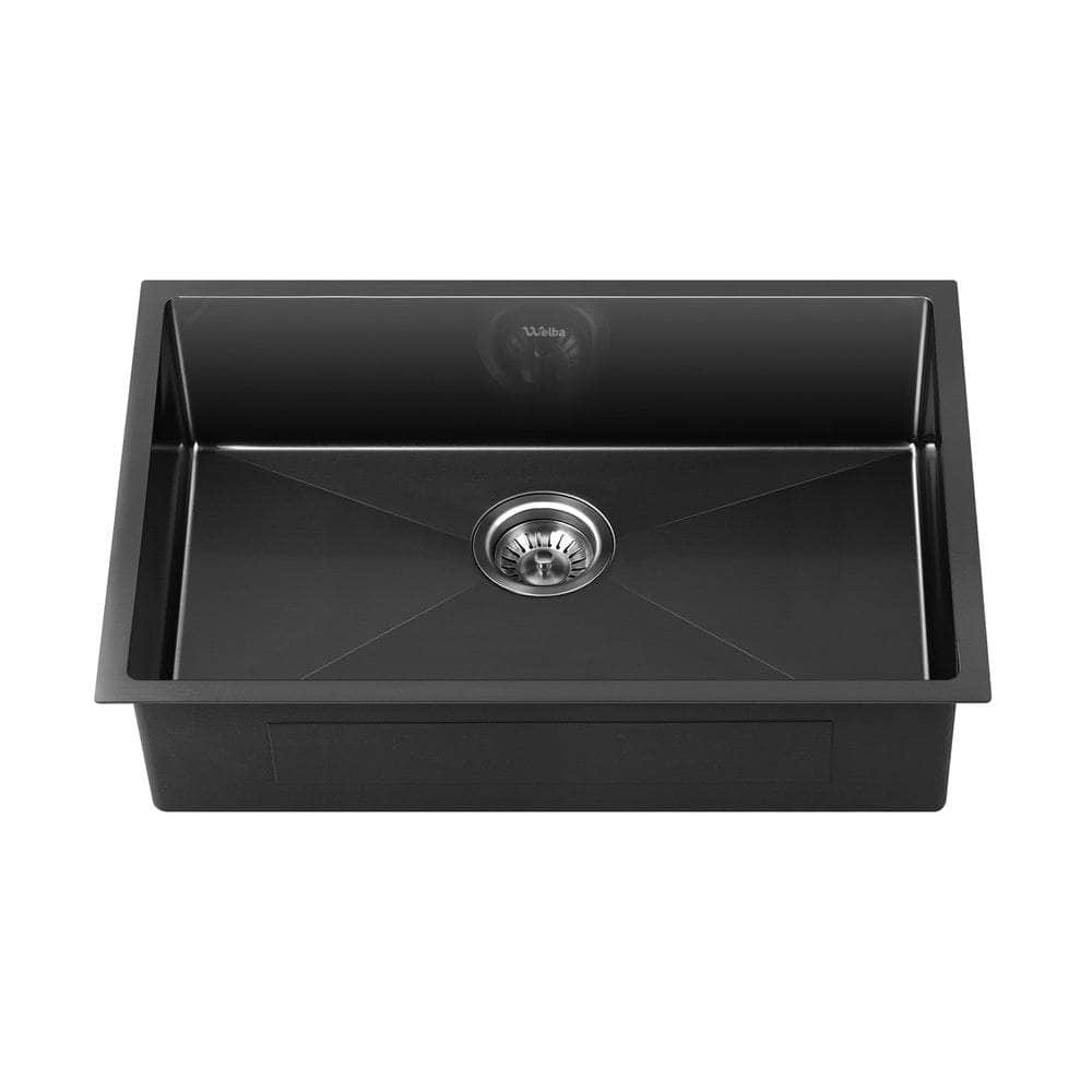 44X38CM Stainless Steel Sink Single Bowl with Waste Black