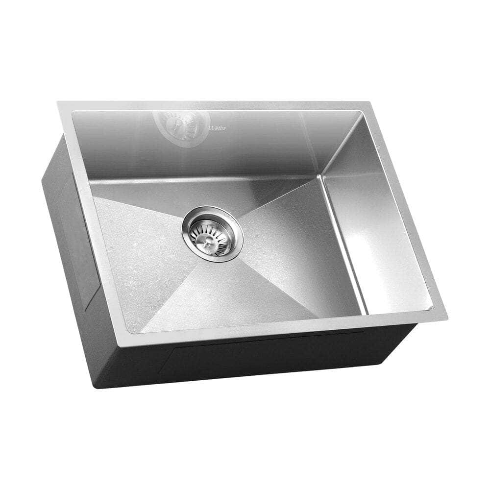 44X38CM Stainless Steel Sink Single Bowl with Waste Black