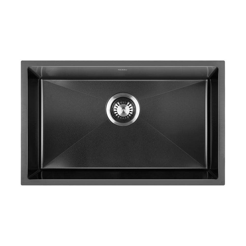 44X38CM Stainless Steel Sink Single Bowl with Waste Black