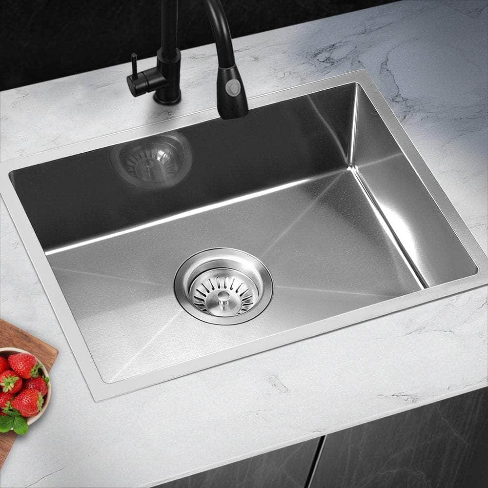 44X38CM Stainless Steel Sink Single Bowl with Waste Black