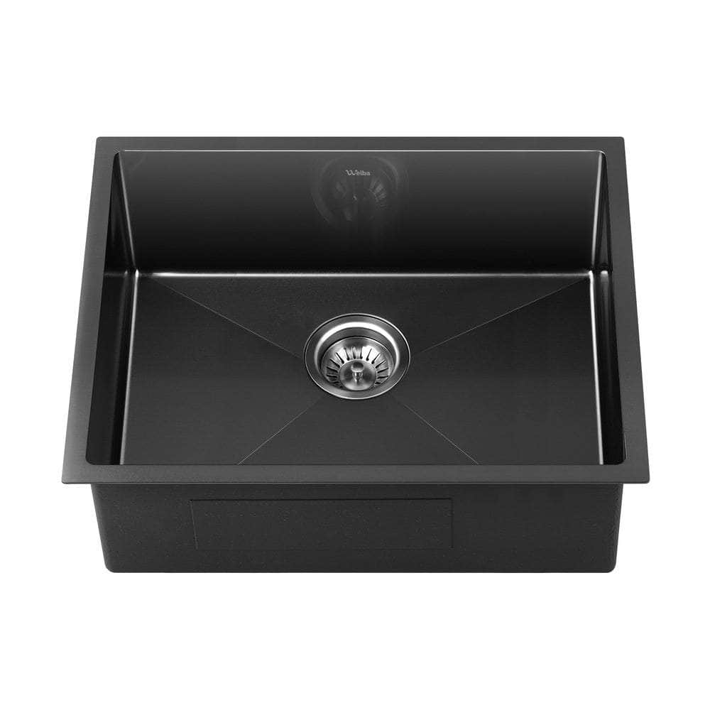 44X38CM Stainless Steel Sink Single Bowl with Waste Black