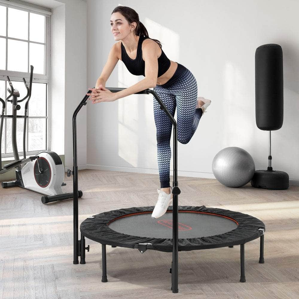 48/50cm Trampoline Round Fitness Rebounder Handrail