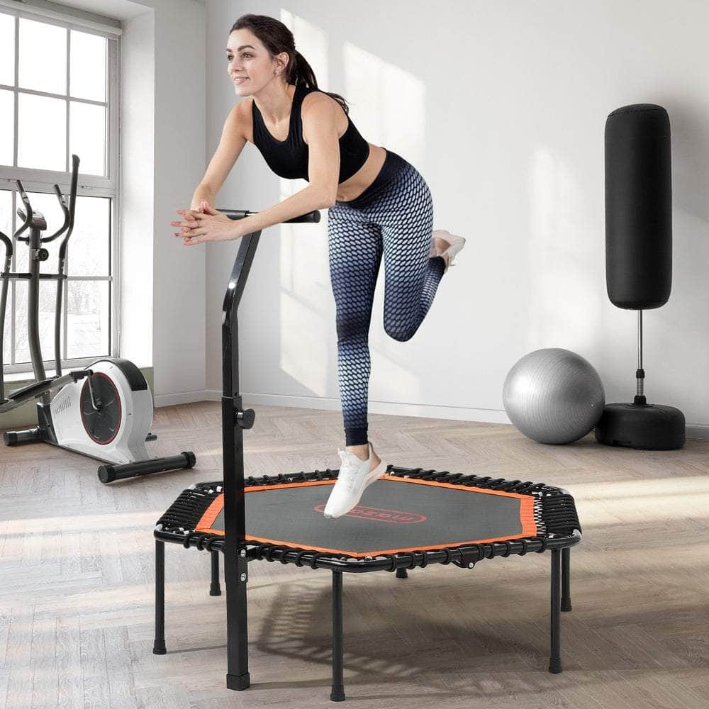 48/50cm Trampoline Round Fitness Rebounder Handrail