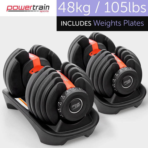 48kg Adjustable Dumbbell Home Gym Set