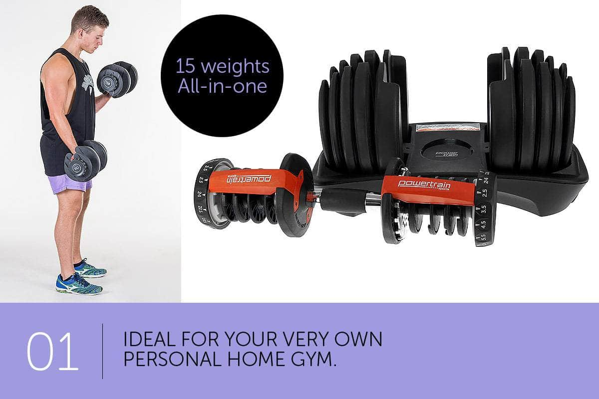 48kg Adjustable Dumbbell Home Gym Set