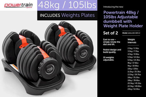 48kg Adjustable Dumbbell Home Gym Set