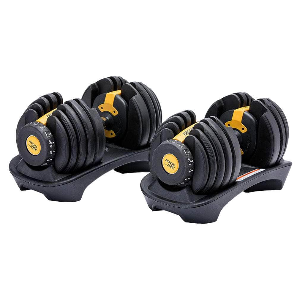 48kg Adjustable Dumbbell Home Gym Set - Blue/Yellow