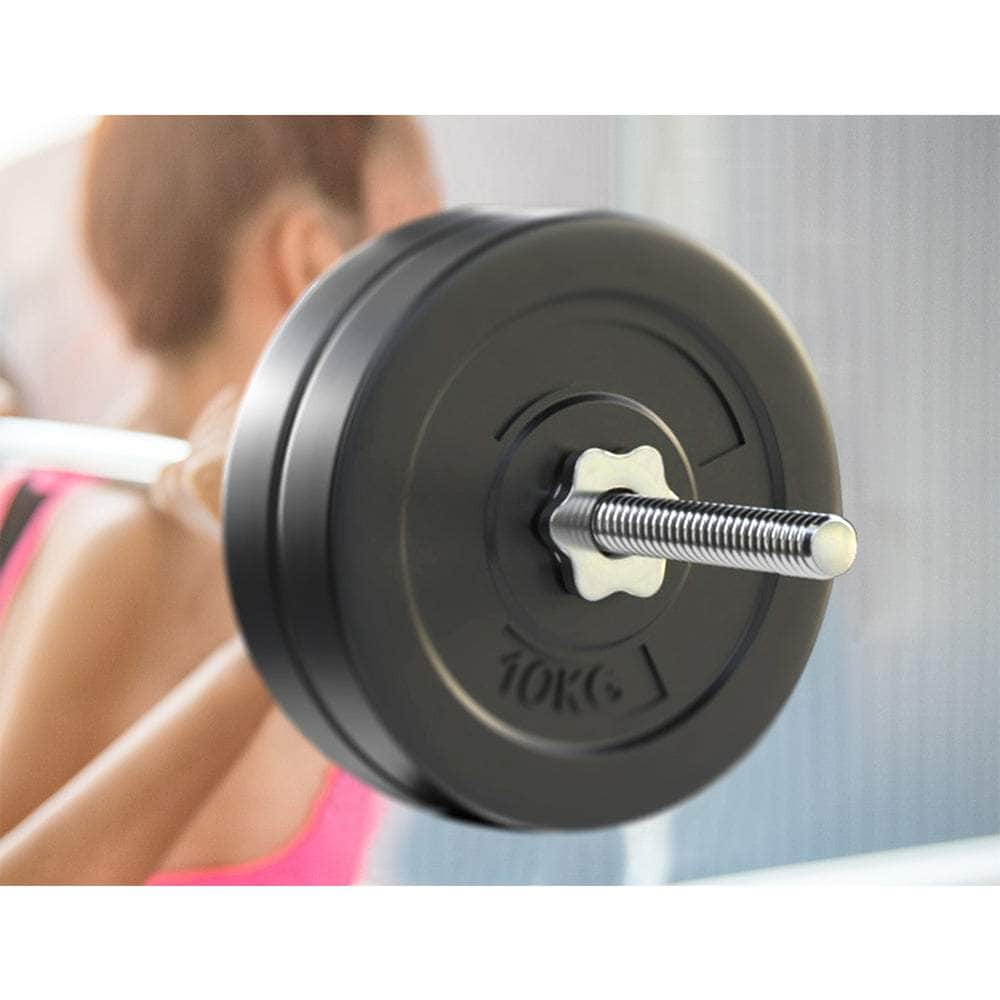 48Kg Barbell Set Weight Plates Bar Lifting Bench 168Cm