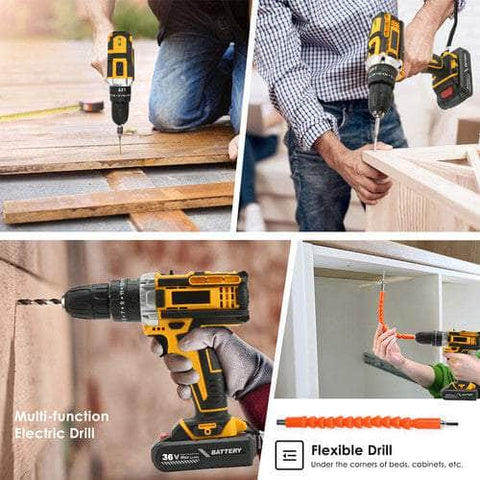 48V Brushless Cordless Drill Impact Driver Kit