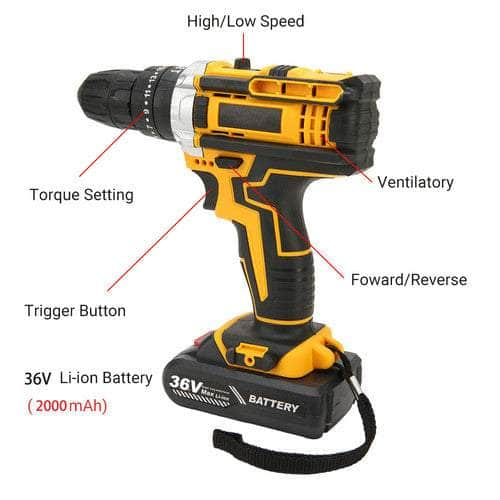 48V Brushless Cordless Drill Impact Driver Kit