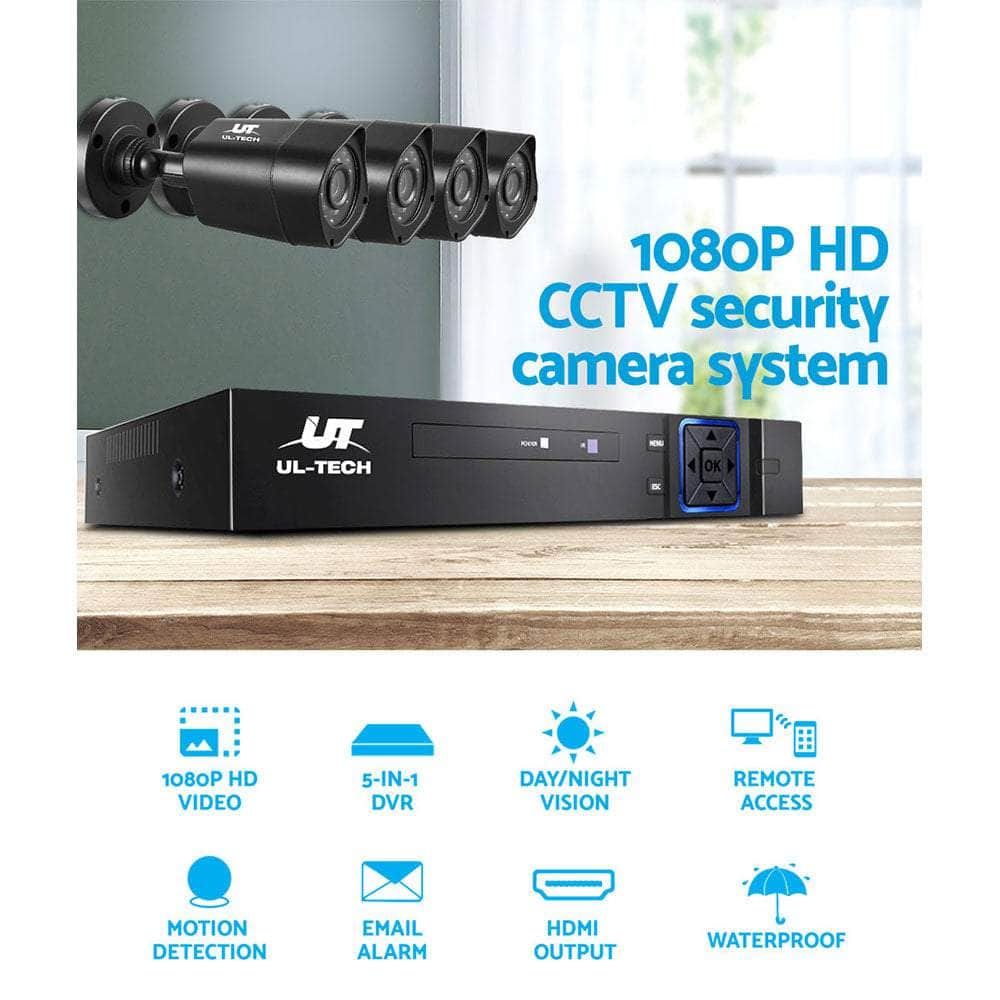 4Ch Dvr 4 Cameras Full Hd Security System