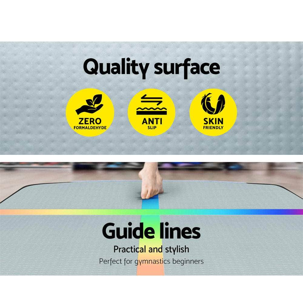 4M Air Track Gymnastics Tumbling Exercise Mat Inflatable Mats 20Cm Thick + Pump