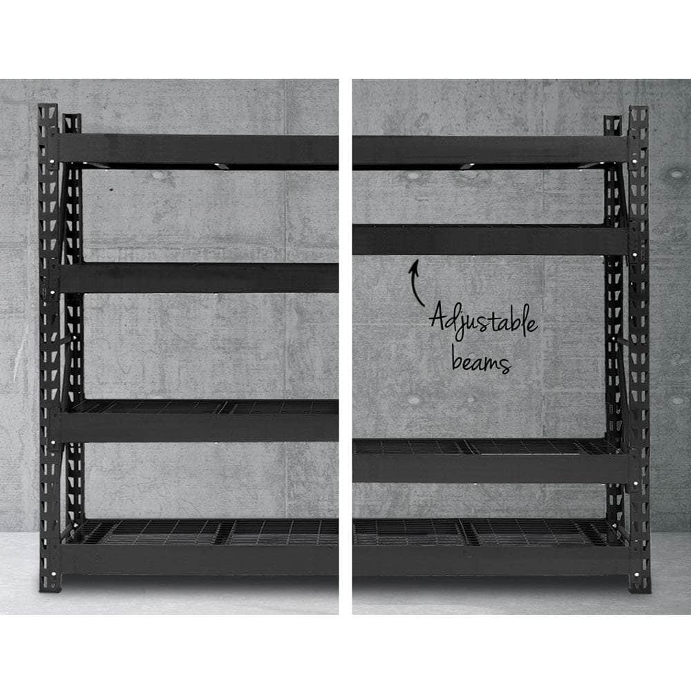 4Mx2M Garage Shelving Warehouse Rack Pallet Racking Storage Shelve Black