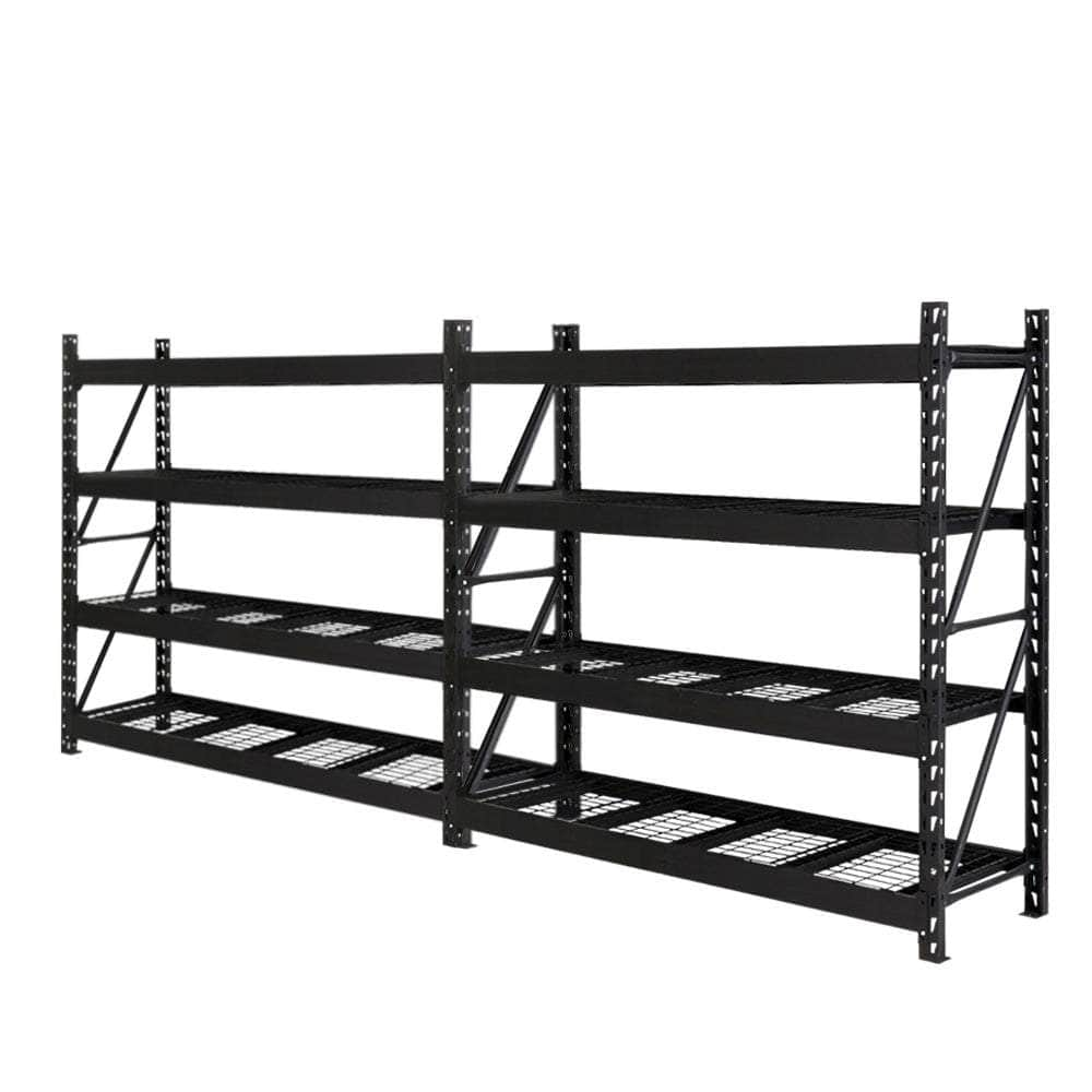 4Mx2M Garage Shelving Warehouse Rack Pallet Racking Storage Shelve Black