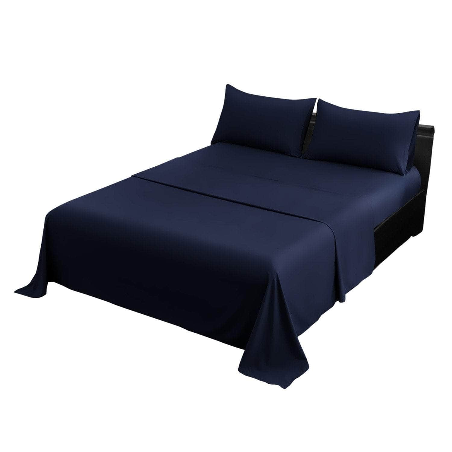 4pc 1000 Thread Count Cotton Rich Queen Bed Sheet Set CVC Navy