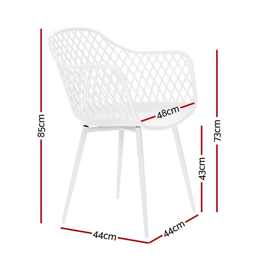 4PC Outdoor Dining Chairs PP Lounge Chair Patio Furniture Garden White