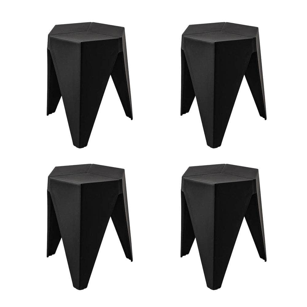 4PC Puzzle Stool Plastic Bar Stools Stackable