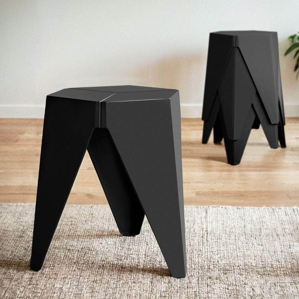 4PC Puzzle Stool Plastic Bar Stools Stackable