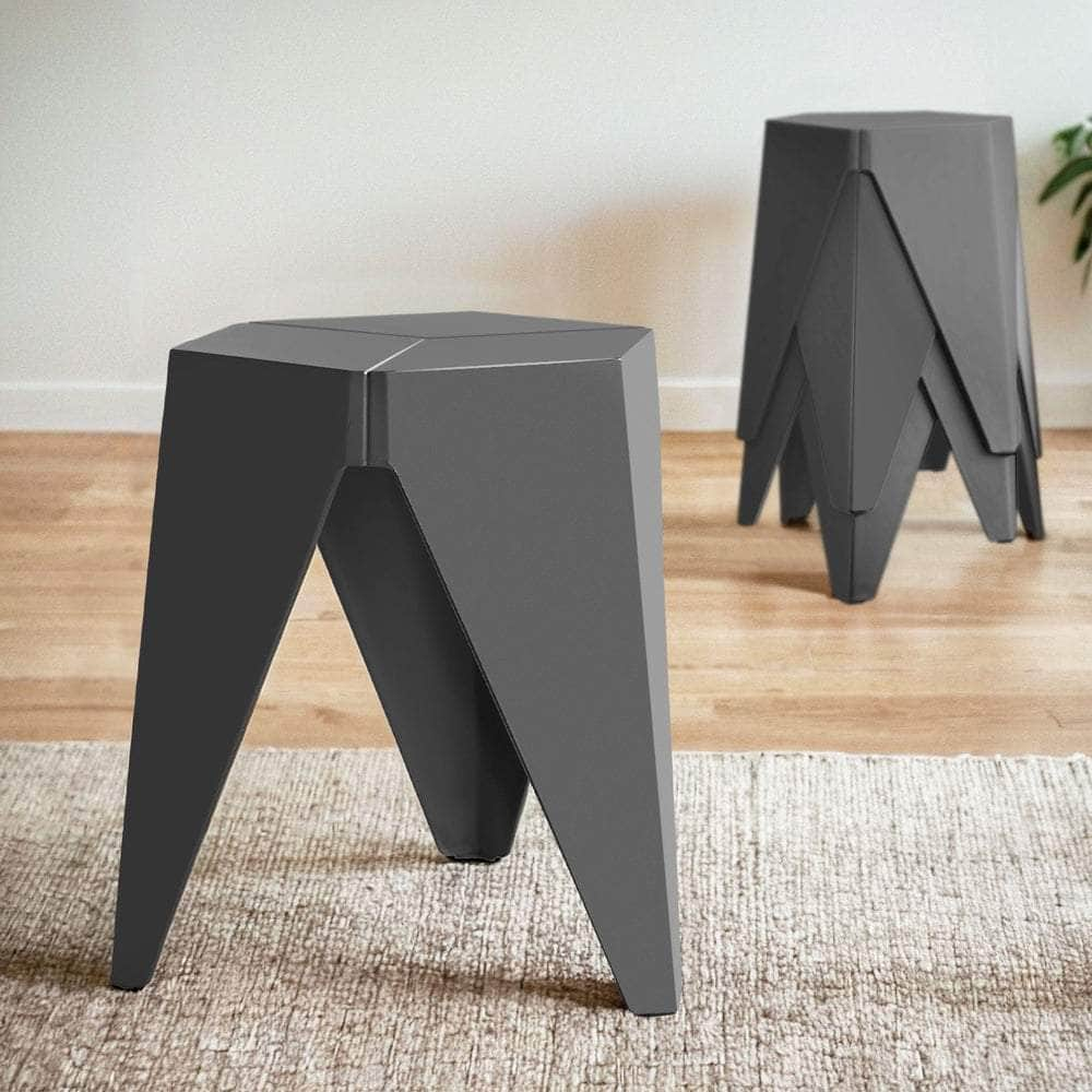 4PC Puzzle Stool Plastic Bar Stools Stackable