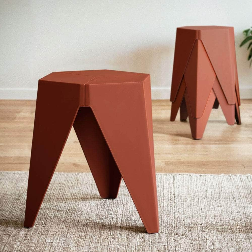 4PC Puzzle Stool Plastic Bar Stools Stackable